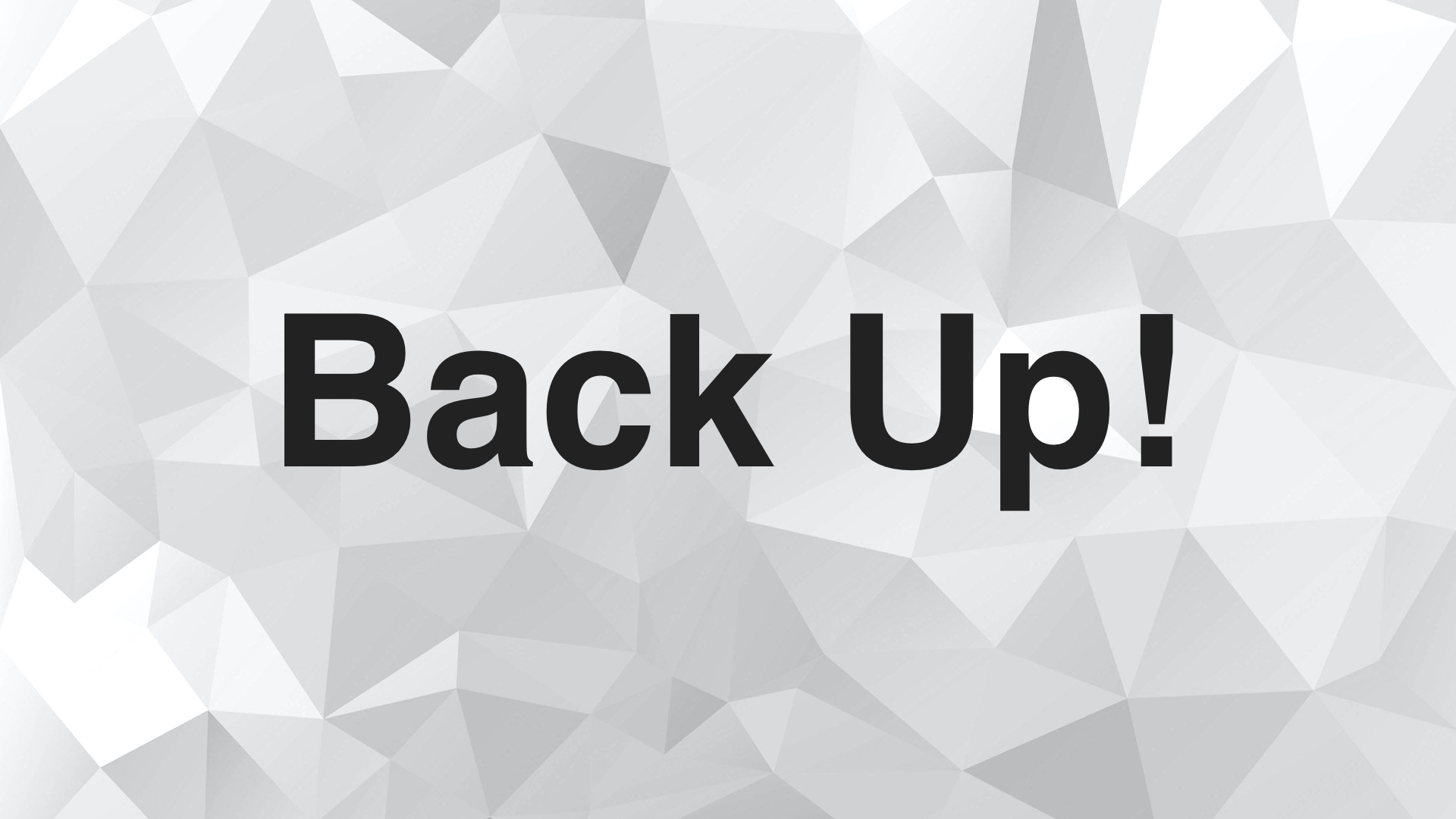 Backing up is not only for your data