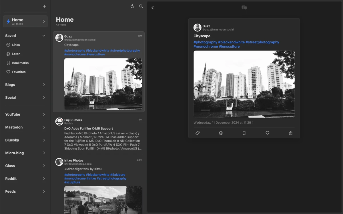All in with RSS via the Reeder app