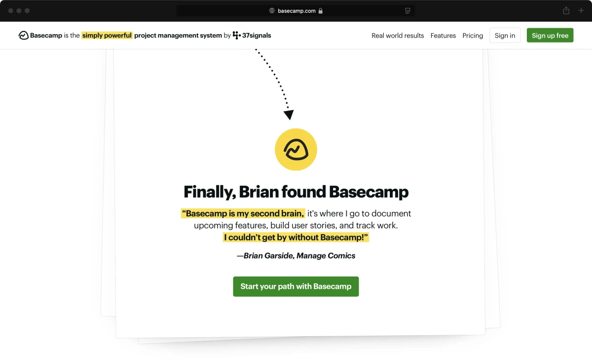 Basecamp just updated their website adding 'Paths'