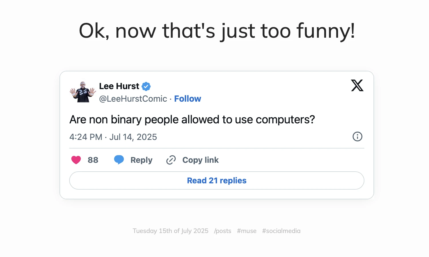 Ok, now that's just too funny!