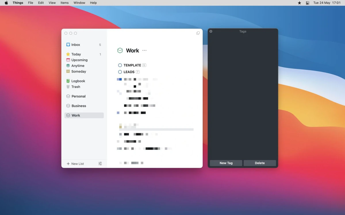 Things 3 task manager with no tags